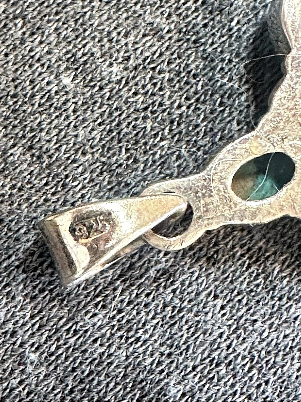 Turquoise Cross Pendant Necklace Sterling Silver - Picture 5 of 5